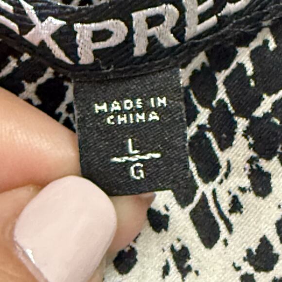 Express Snake Print Halter Top Chain Strap Tie Back Women’s Size Large Night Out - Picture 6 of 7